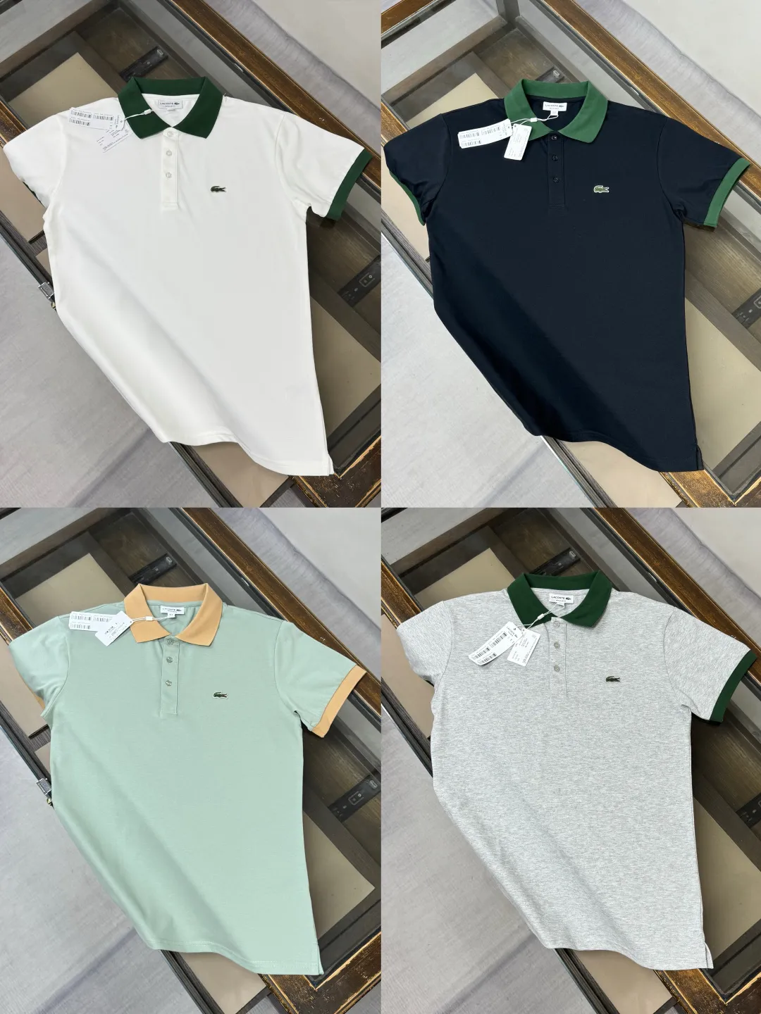 LACOSTE polo ～ Black White Gray Light Green M-3XL